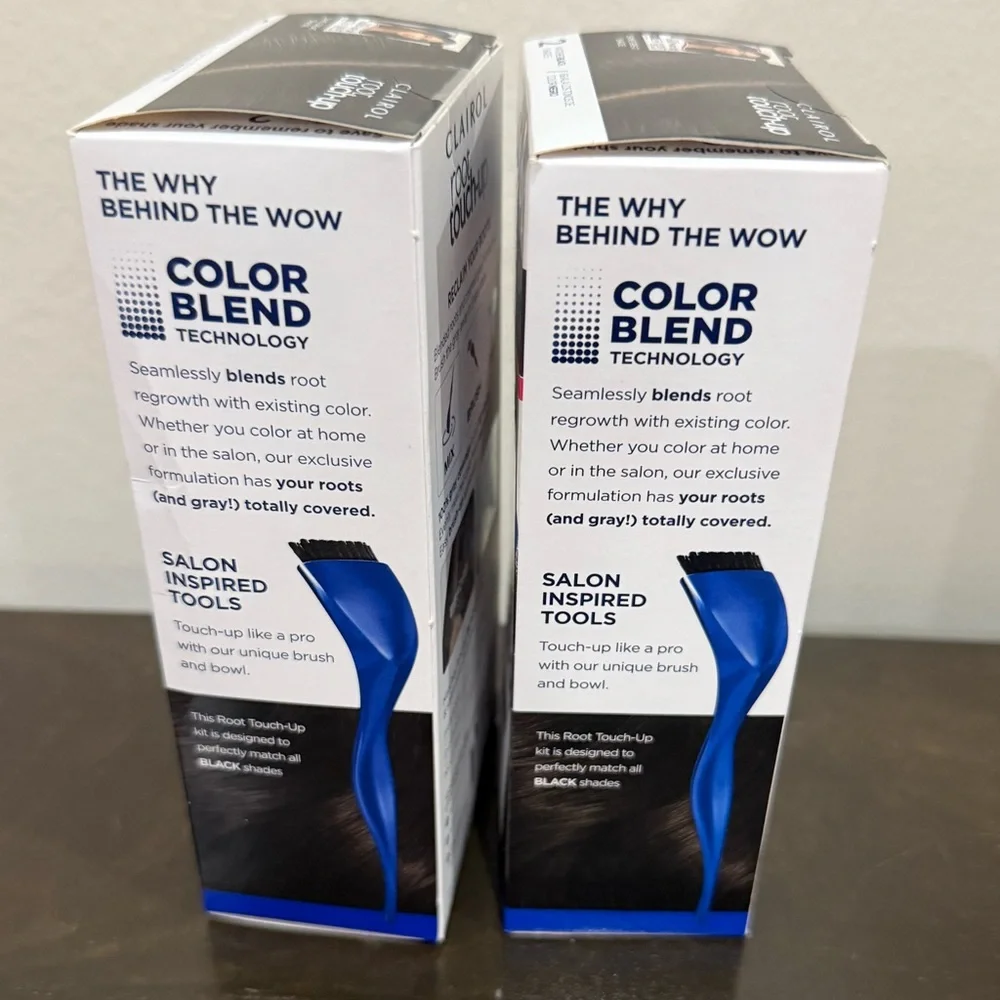 NWT Bundle of 2 Clairol Root Touch-Up Colorblend matches black shades